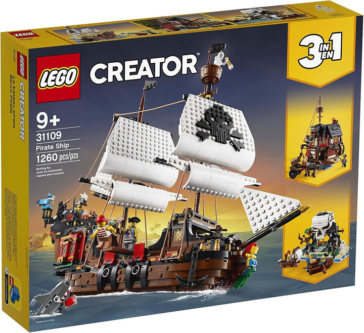 LEGO Creator 3in1 Pirate Ship 31109 Building Playset for Kids who Love Pirates and Model Ships, Make