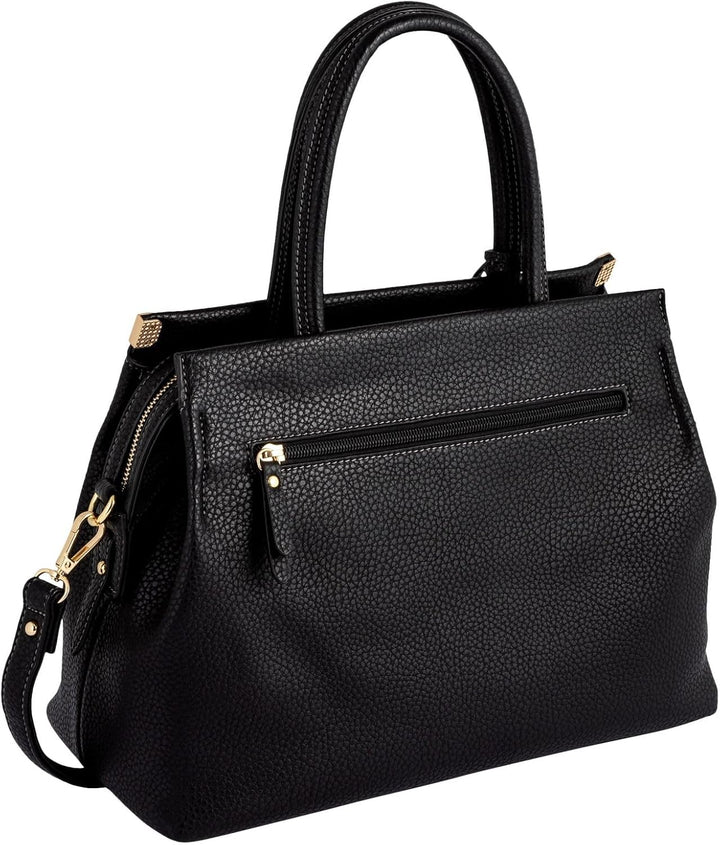 Gabor bags Gela Damen Shopper Umhängetasche Reissverschluss Beige 35 x 13,5 x 24 Schwarz, 35 x 13,5