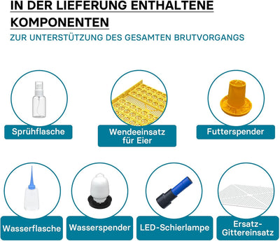 Automatische Brutmaschine 48 Eier Brutapparat Flächenbrüter Inkubator 4 Sichtfenster