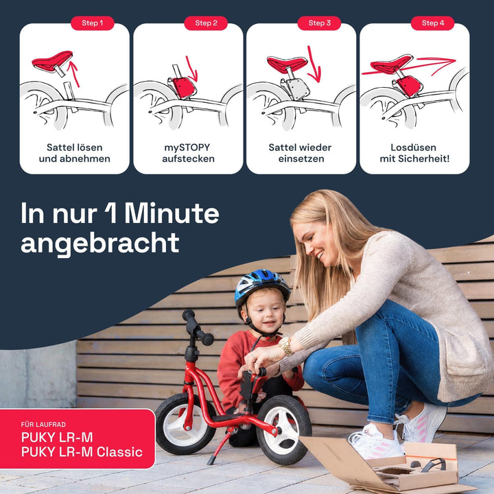 mySTOPY Bremsassistent für PUKY LR M Laufrad mit Motiv I für Kinder ab 2,5 Jahre | integriertes Rück