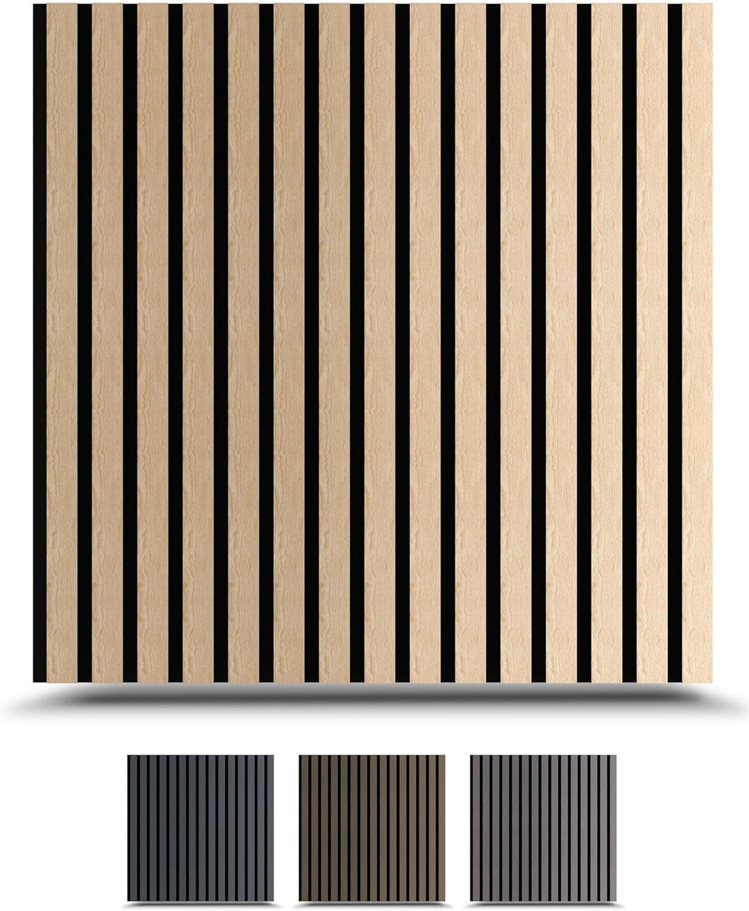 Dalsys Akustikpaneele 60x60cm, 4 Stück Eiche hell, Wandverkleidung Wanpaneele Holz, Lamellenwand mit