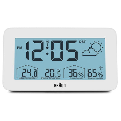 Braun Central European Time Zone (DCF) Digitale Funkwetterstation mit Innen- und Aussentemperatur- u