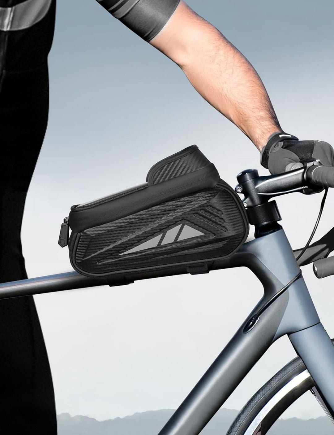 Fahrrad Rahmentasche Wasserdicht Lenkertasche für Smartphones bis zu 7 Zoll Handyhalterung Handytasc