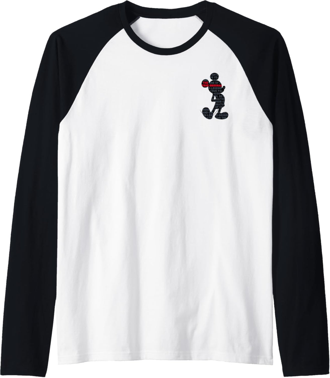 Disney Mickey Mouse Silhouette Left Chest Raglan