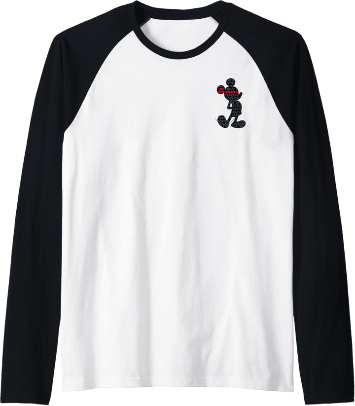 Disney Mickey Mouse Silhouette Left Chest Raglan