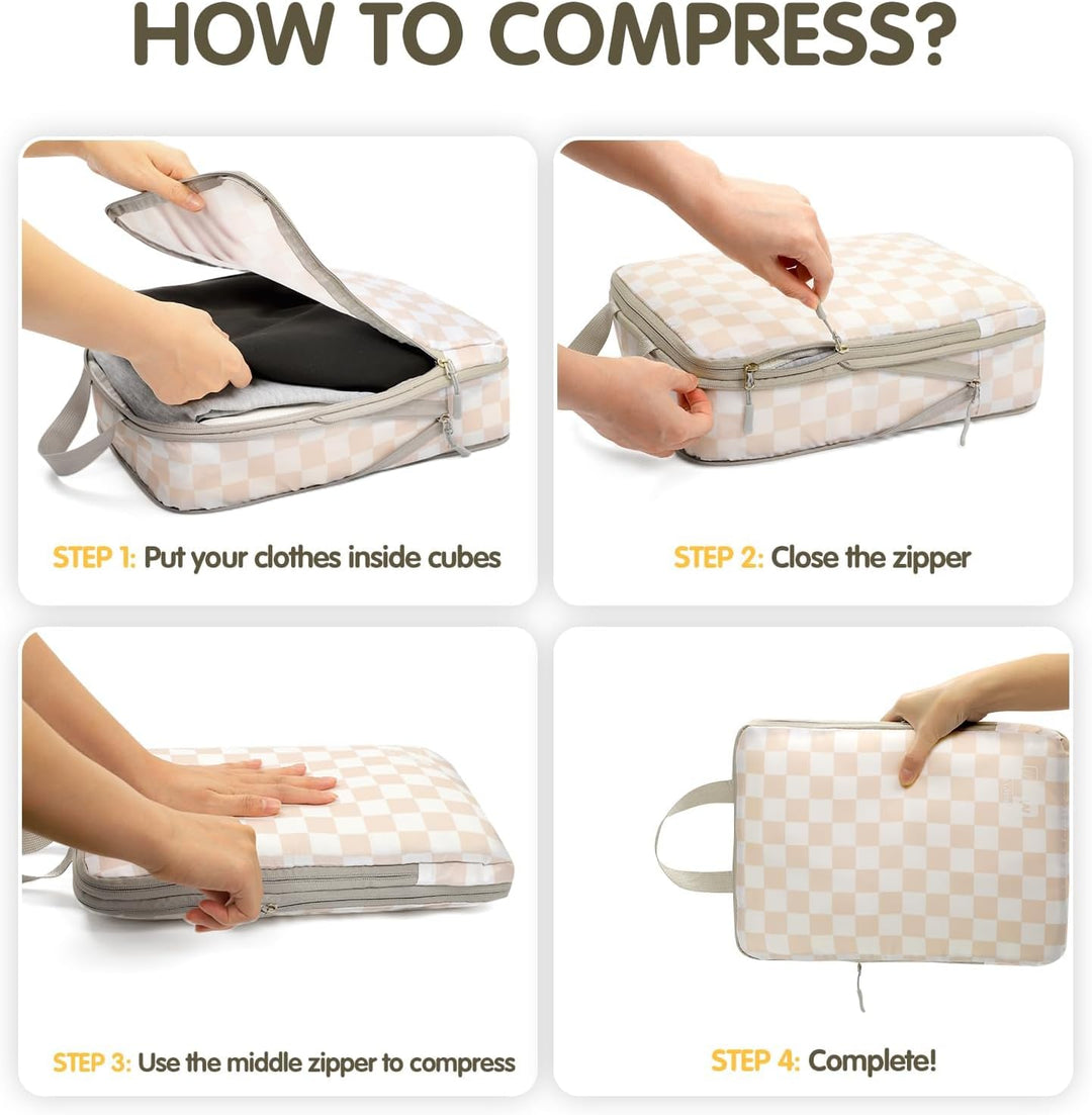 8er-Set Kompressions-Verpackungswürfel für Reisen, leicht, langlebig, Packwürfel, Zubehör, Taschen,