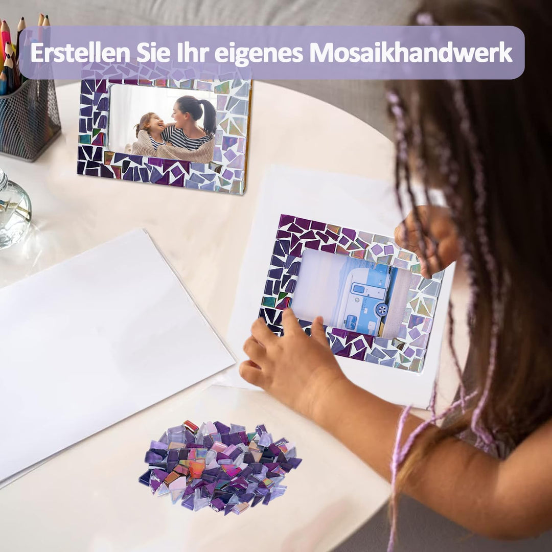 AiYoYo DIY Fotorahmen Bastelset Geschenke für Kinder und Erwachsene Mosaik Bilderrahmen Kreatives Ba