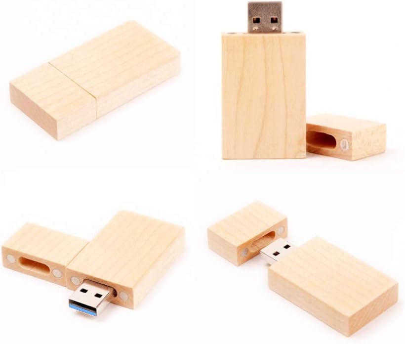 Anloter USB-Speicherstick, 8 GB, USB 3.0, Walnussholz, für Datum, High Speed 3.0, 8 GB / 3.0, 5 Stüc