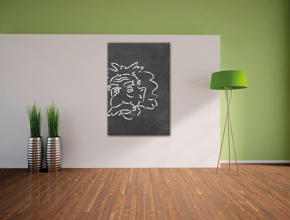 Albert Einstein, Format: 100x70 auf Leinwand, XXL riesige Bilder fertig gerahmt mit Keilrahmen, Kuns