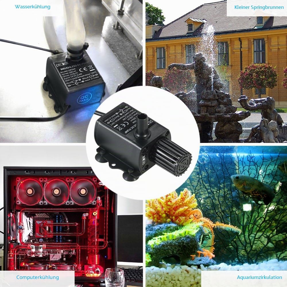 Decdeal USB Tauchpumpe Teichpumpe Aquarium Wasserpumpe für Teiche, Garten, Brunnen 2.4W / 4.8W Optio
