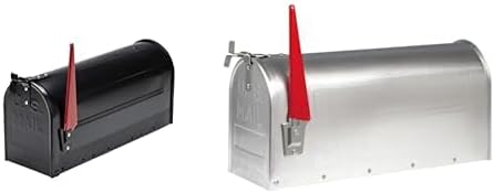 BURG-WÄCHTER U.S. Mailbox mit schwenkbarer Fahne, Stahlblech, 891 S +Briefkasten Pfosten, praktische