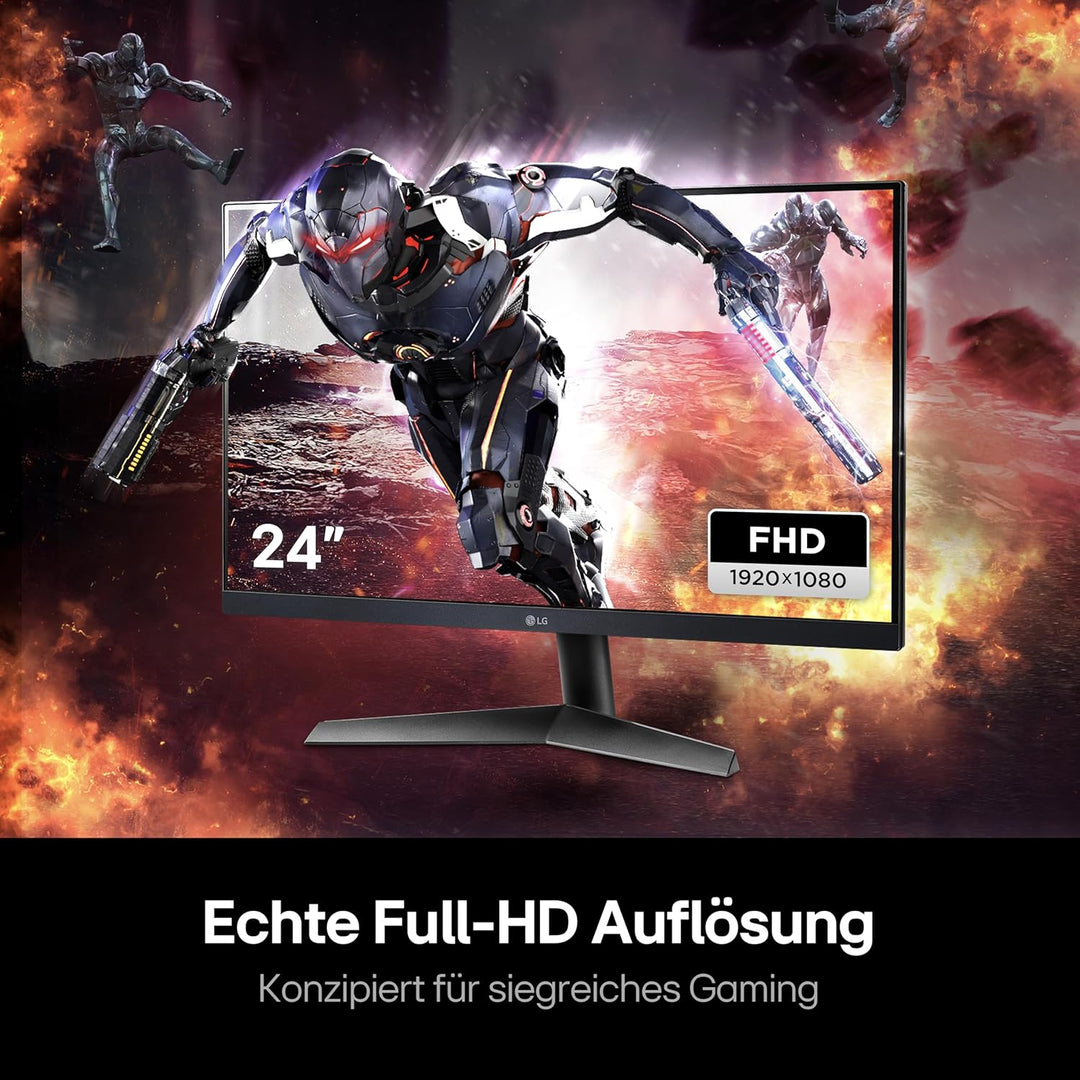 LG Gaming Monitor 24GN60R-B 23.8 ". IPS. FHD. 1920 x 1080. 16:9. 1 ms. 300 cd/m². Black. 144 Hz. HDM