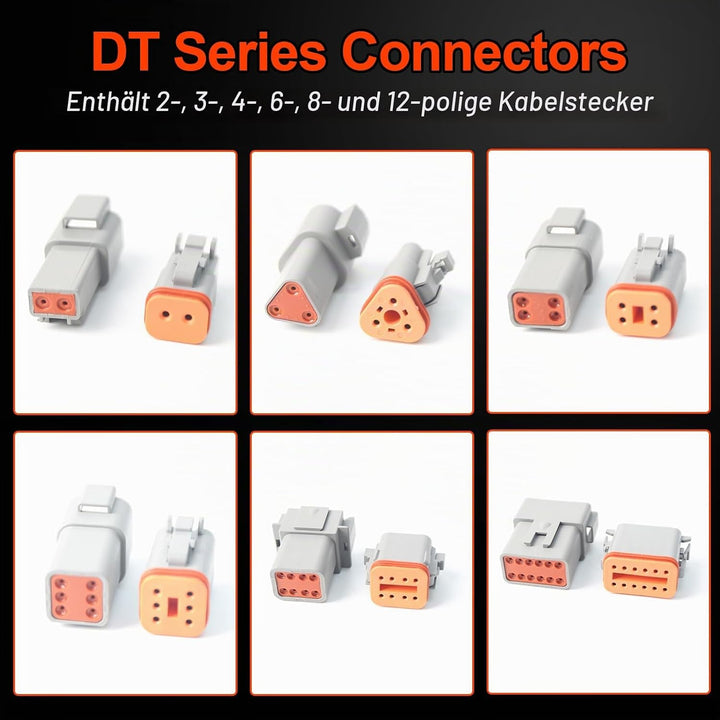 Deutsch Stecker Kit, 924Pcs Terminal Kit, 2 3 4 6 8 12 Pin-Steckverbinder, Wasserdichter DT Steckver
