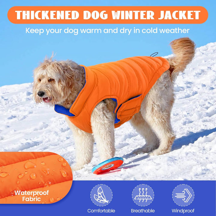 Lelepet Hundemantel Winter Jacke für Kleine Hunde, Wasserdicht Warmer Hunde Winterjacke, Wendbarer W
