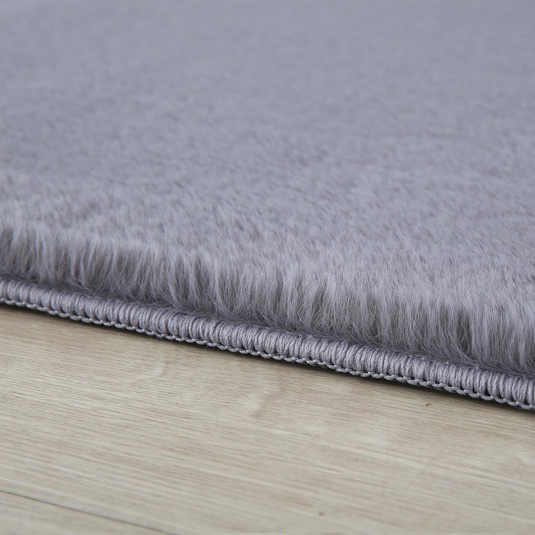Weicher Hochflor Teppich Wohnzimmer Waschbarer Teppich im modernen Stil Unicolor & Einfarbig Läufer