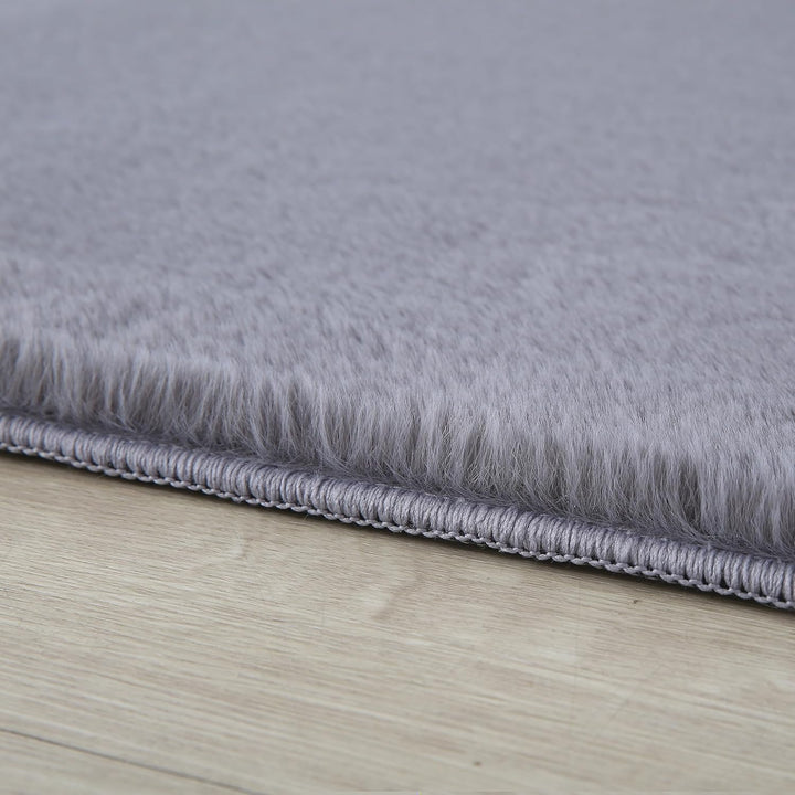 Weicher Hochflor Teppich Wohnzimmer Waschbarer Teppich im modernen Stil Unicolor & Einfarbig Läufer