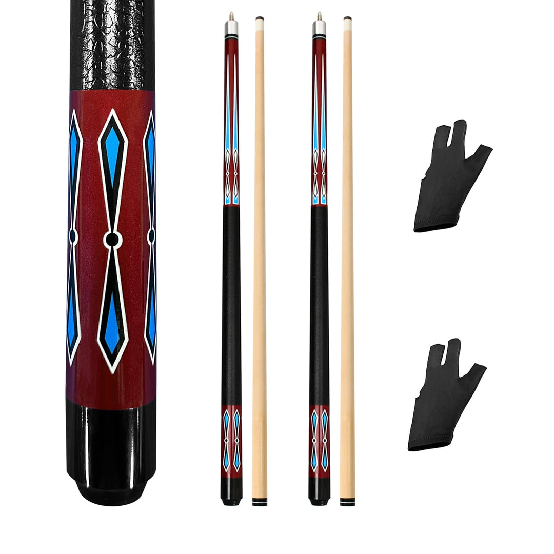 Billard Queue Satz 2 Pool Queues, Pool 58" Queue Stöcke,Billardqueue Pool Cues für Billard Enthusias