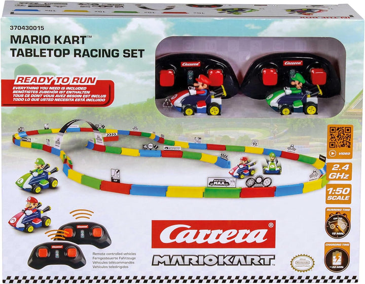 Carrera RC Fahrzeug Mario Kart Tabletop Racing Set | RC-Karts von Mario &amp; Luigi – 6,2 cm mit 2,4-GHz