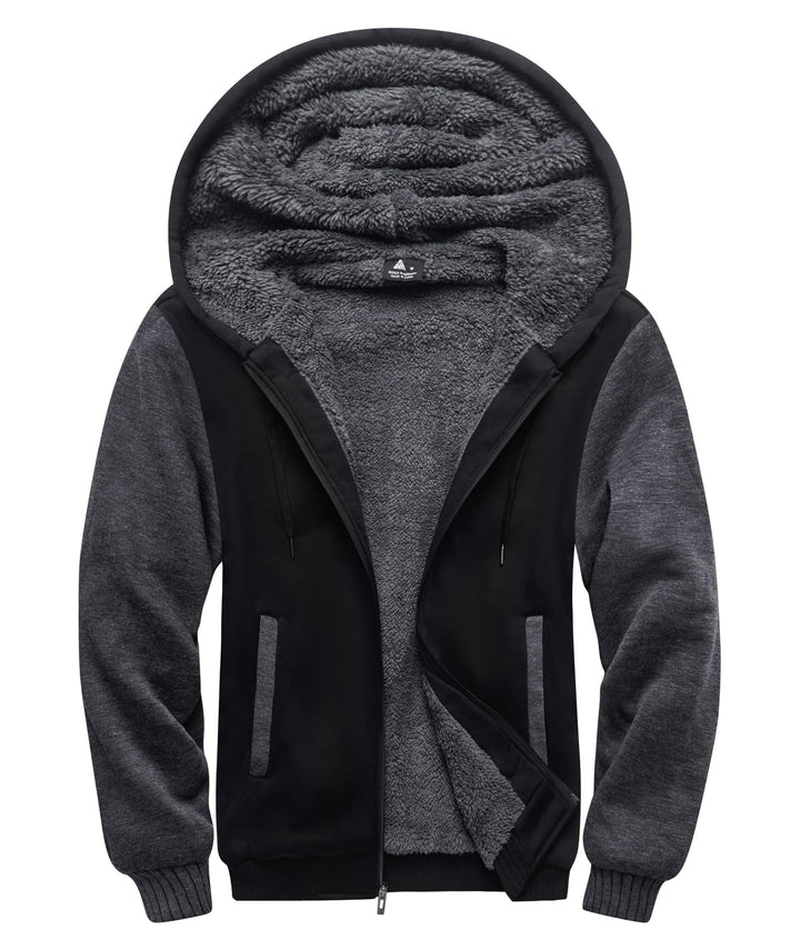 SwissWell Herren Fleecejacke Full Zip Kapuzenjacke Winter Sweatjacke mit Kapuze Gefütterte Hoodie Mä