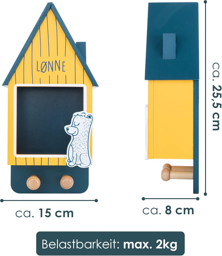 HEJ LØNNE Kindergarderobe mit 2 Haken und Ablagefach - Garderobe Kinderzimmer und Babyzimmer - Kinde
