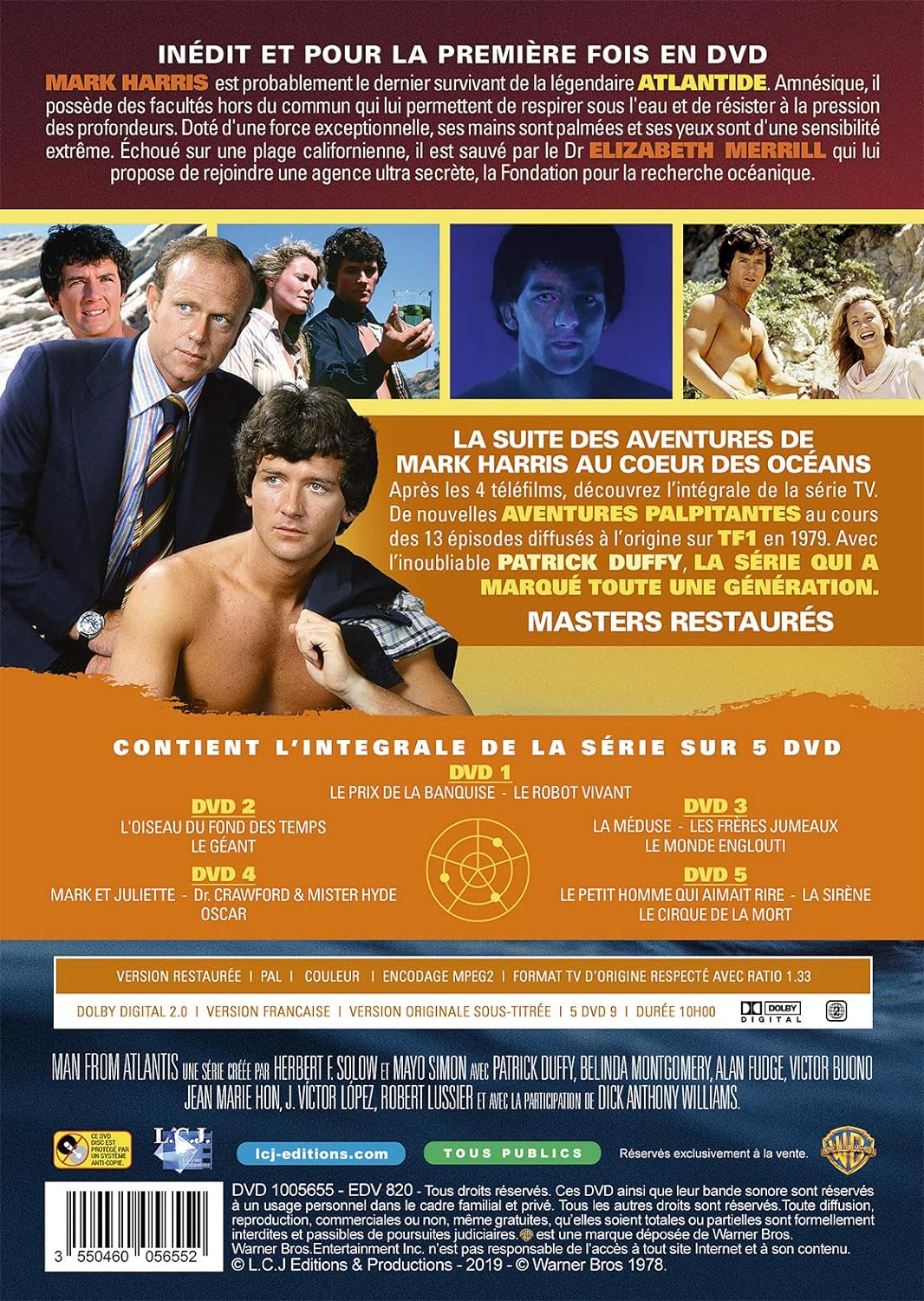Coffret intégrale l'homme de l'atlantide, 13 épisodes [FR Import], DVD
