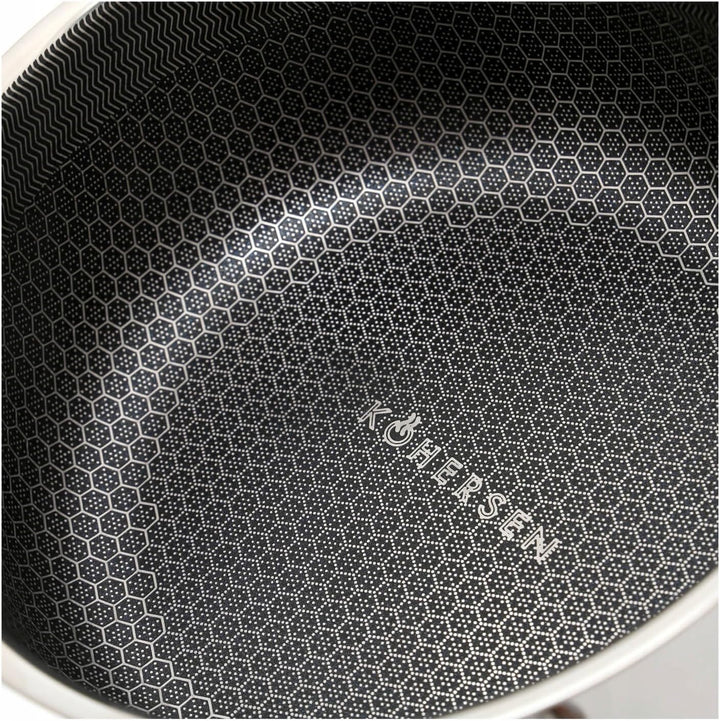 Kohersen Kochtopf mit Decke – DIAMOND Antihaftbeschichtung Mit Wabenstruktur –Deckel aus gehärtetem