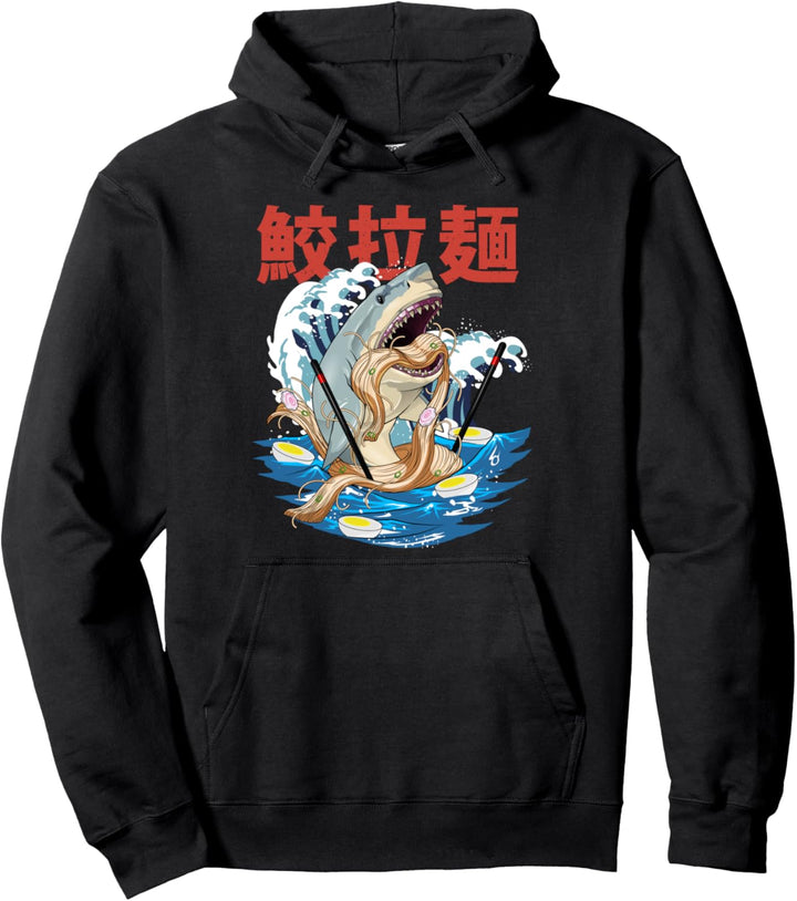 Ramen Miso Shark Kaiju Kanagawa Japanisches Essen Ästhetik Pullover Hoodie