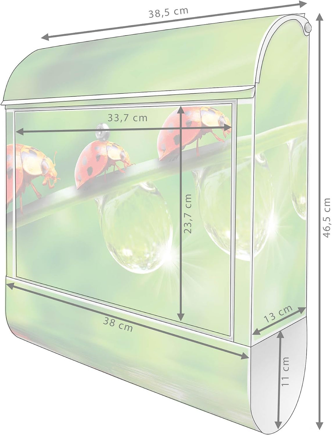 banjado® Design Briefkasten mit Motiv Für Jeden Einen 39x47x14cm &amp; 2 Schlüssel - Briefkasten Stahl w