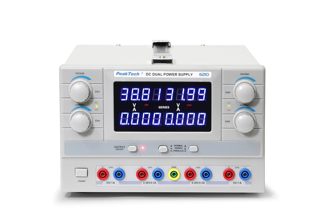 PeakTech Digtial Doppel Labornetzteil - Labornetzgerät 0-30V / 0-5A DC, stabilisiert, linear regelba