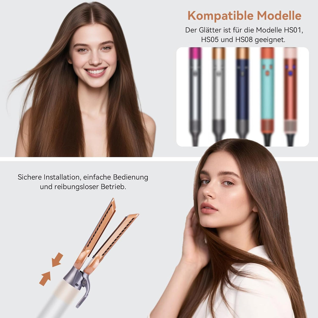 Haarglätter-Aufsatz für Dyson Airwrap, kompatibel mit HS01/HS05/HS08, Ohne heisse Platten: Styling m