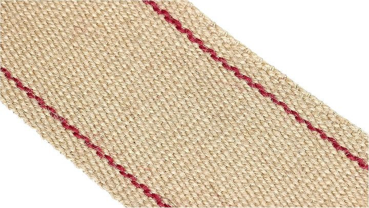 Chapuis B/GJ220 Gurt Jute Breite 85 mm 20 m Spule, naturfarben gestreift rot ecru/rot