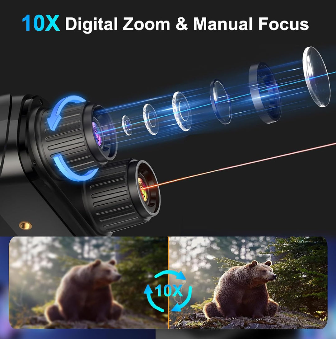 Nachtsichtgerät Ferngläser 800m, Jagd Fernglas mit Nachtsicht, HD-Bildschirm und 32GB Karte, Binocul