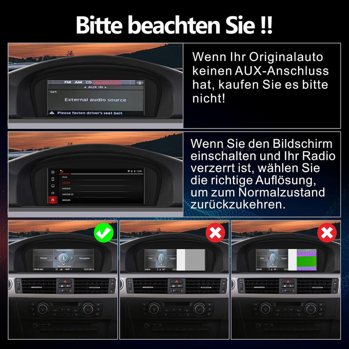 Touchscreen für BMW E60 E90 mit Carplay/Android Auto CIC System Radio für BMW E60/E61/E63/E64/E91/E9