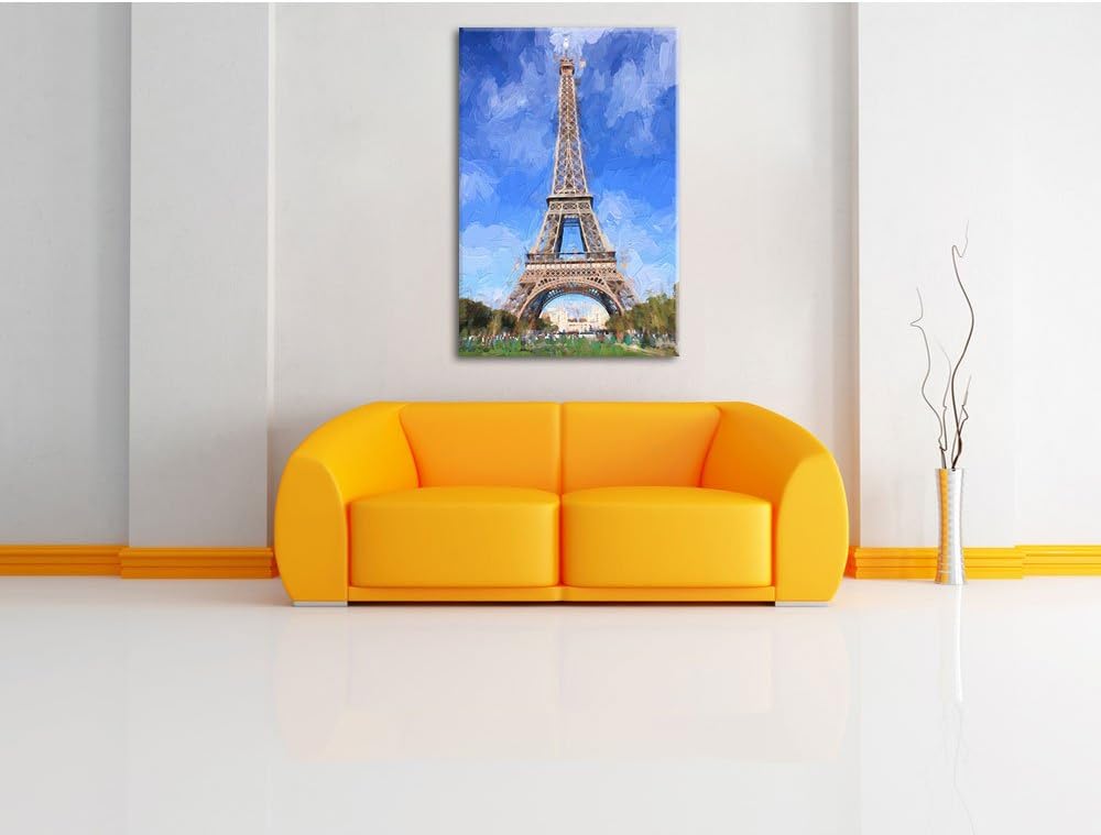 Eifelturm in Paris Pinsel Effekt, Format: 100x70 auf Leinwand, 100x70