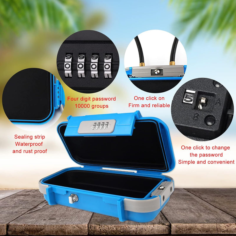 NBYT Tragbarer Safe Box, Zahlenschloss Code, wasserdichter Anti-Diebstahl-Mini-Reisesafe mit abnehmb