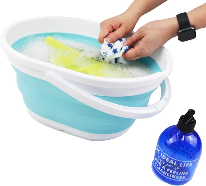 SAMMART 11L Faltbarer Korb mit Griff – Tragbarer Outdoor-Picknickkorb/Krater – Faltbare Einkaufstasc