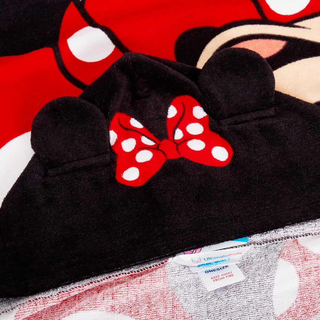 Disney Minnie Mouse Kapuzenhandtuch 100% Baumwolle Mädchen Poncho Kinder Strand Badetuch Schwimmen W