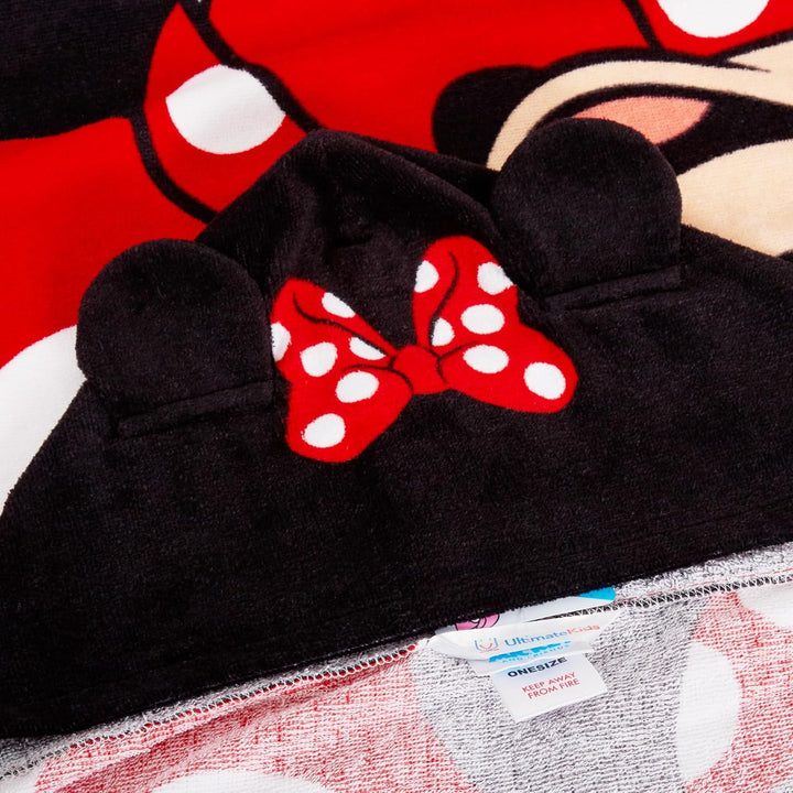 Disney Minnie Mouse Kapuzenhandtuch 100% Baumwolle Mädchen Poncho Kinder Strand Badetuch Schwimmen W