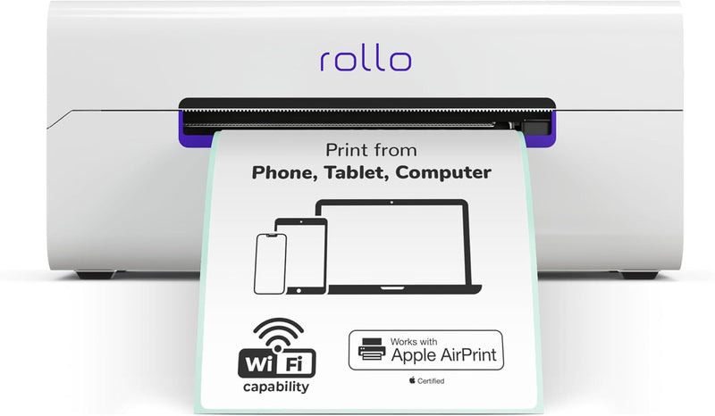 ROLLO Kabelloser Versand-Etikettendrucker – AirPrint, Wi-Fi – Druck von iPhone, iPad, Mac, Windows,