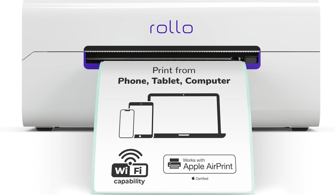 ROLLO Kabelloser Versand-Etikettendrucker – AirPrint, Wi-Fi – Druck von iPhone, iPad, Mac, Windows,