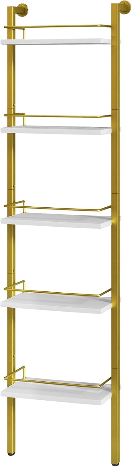 YMYNY 5-Tier freistehende Weinregale, Liquor Flasche Display Regal mit Zäunen, Wand montierte schwim
