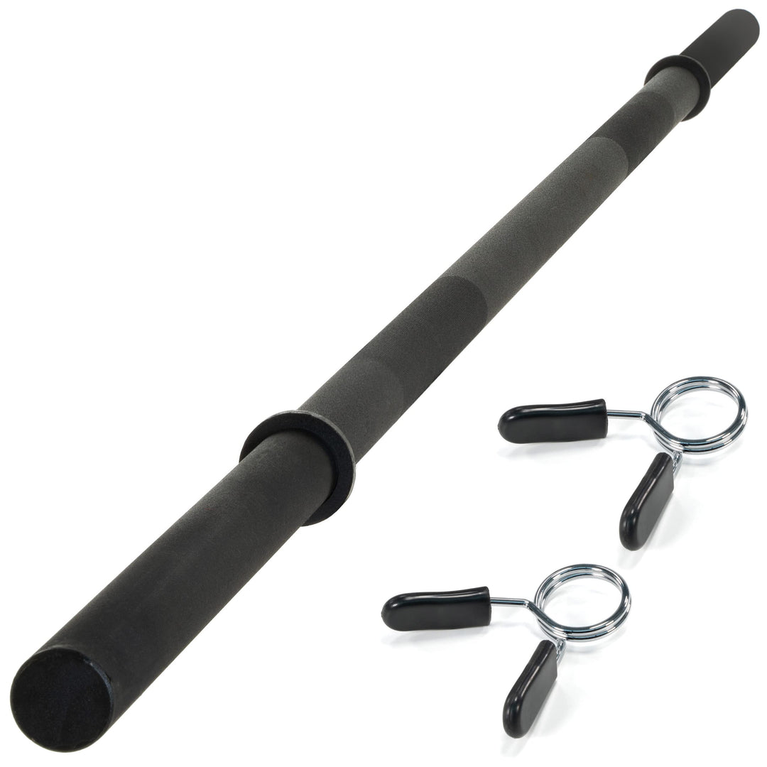 MAXXIVA® Hantelstange 180 cm Langhantelstange Krafttraining Zugstange schwarz verchromt Workout Body