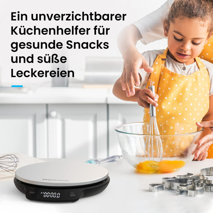 Pro Breeze Küchenwaage digital bis 5 Kg - Professionelle Digitalwaage für präzise Messgenauigkeit bi