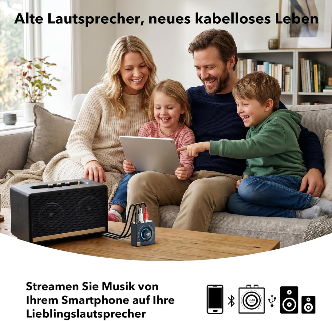 B06T3 LDAC Bluetooth Empfänger für Stereoanlage, Aptx Bluetooth Adapter HiFi Geringe Latenz(, B06T3