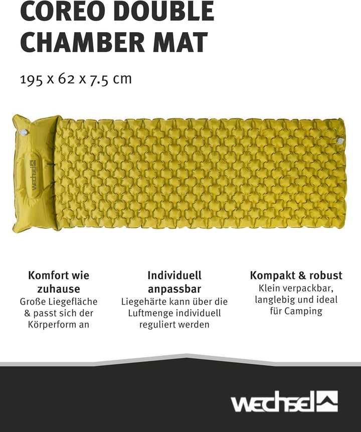 Wechsel Trekking Isomatte Coreo Luftbett Thermomatte Ultra Leicht Pumpe 0,9 kg
