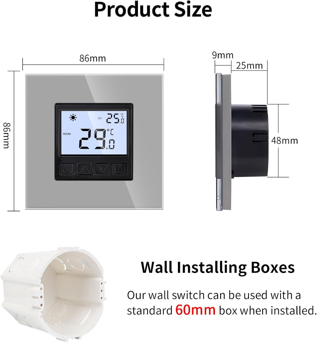 JIMEIDA Digital Programmierbar Thermostat Heizung Grau Bodenheizkammer Konstante Temperaturkammer fü