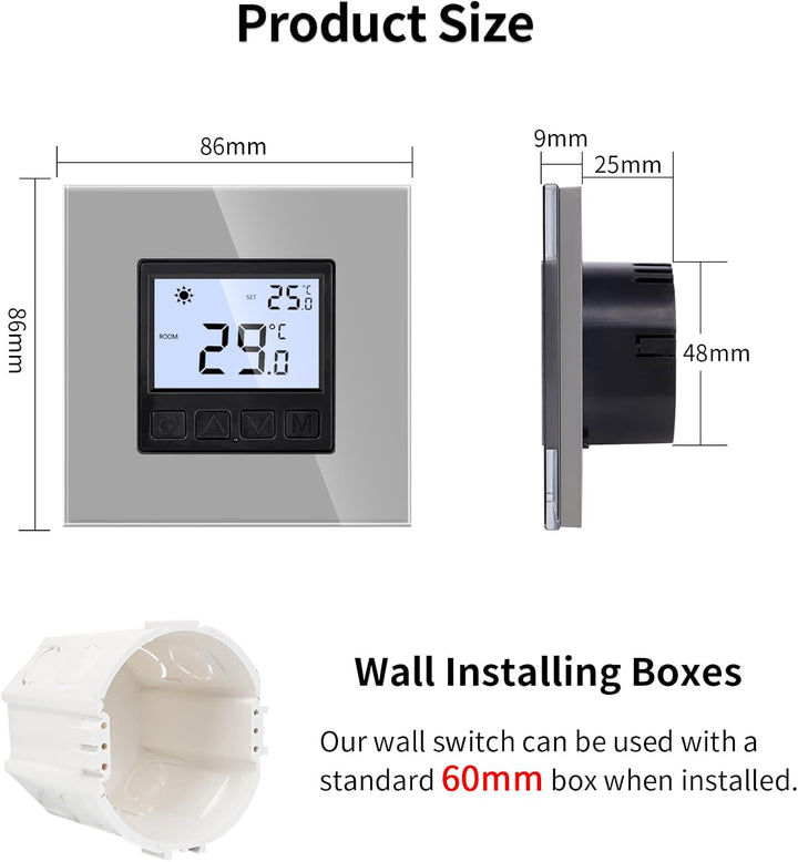 JIMEIDA Digital Programmierbar Thermostat Heizung Grau Bodenheizkammer Konstante Temperaturkammer fü