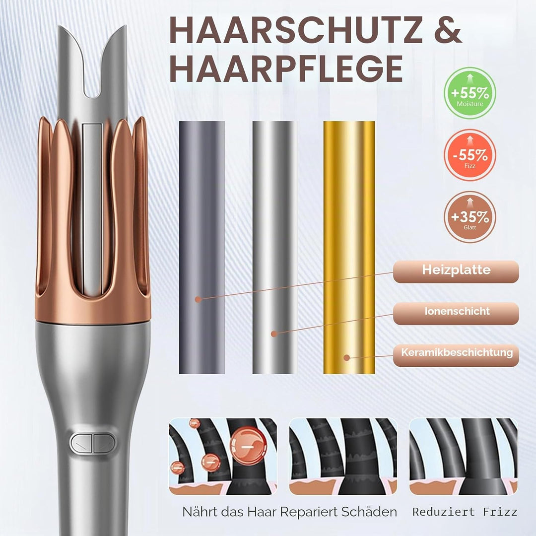 Automatischer Lockenstab mit 3 Temperatureinstellungen, Lockenstab Grosse Locken 32mm, Schnellaufhei