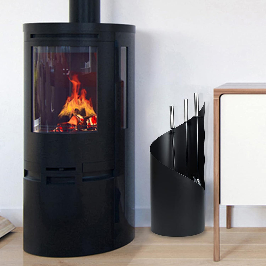 Kaminbesteck Mit 3 teilig modern kaminofen zubehör-Kaminschaufel, Ascheschaufel, Ständer,Mit griff K