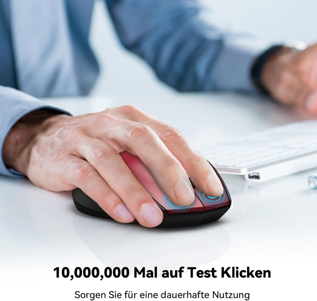 TECKNET Bluetooth-Maus, kabellose Maus 3200 DPI, Akkulaufzeit 24 Monate, Wireless Bluetooth 6 DPI-St